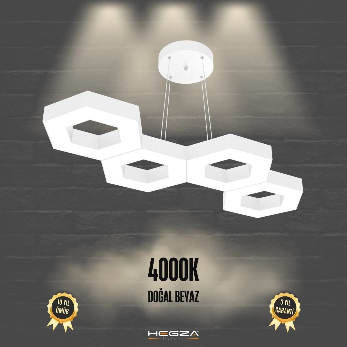 CATENA-DUO - Modern Endirekt LED Avize Beyaz Kasa - 4000K - Gün Işığı