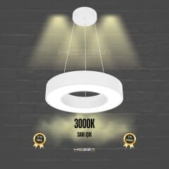ANELLO - Modern Sarkıt LED Avize Beyaz Kasa - 3000K - Sarı Işık - 40 cm