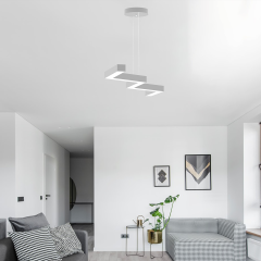 ZIGZAG - Modern LED Avize Gri Kasa - 3000K - Sarı Işık