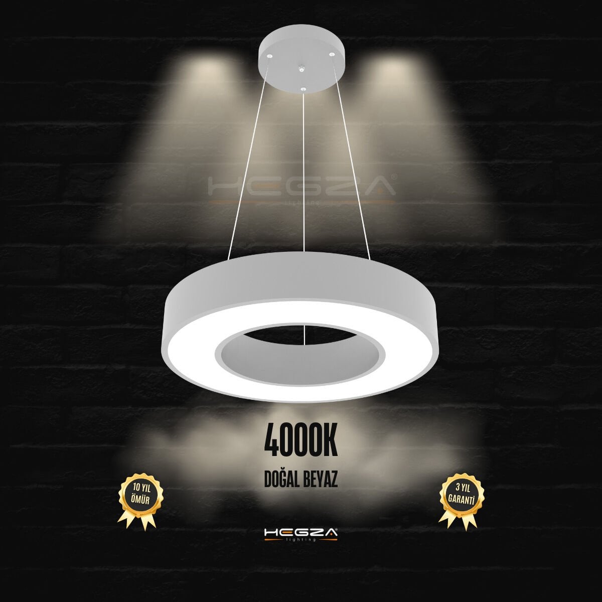 ANELLO - Modern Sarkıt LED Avize Gri Kasa - 4000K - Gün Işığı - 40 cm