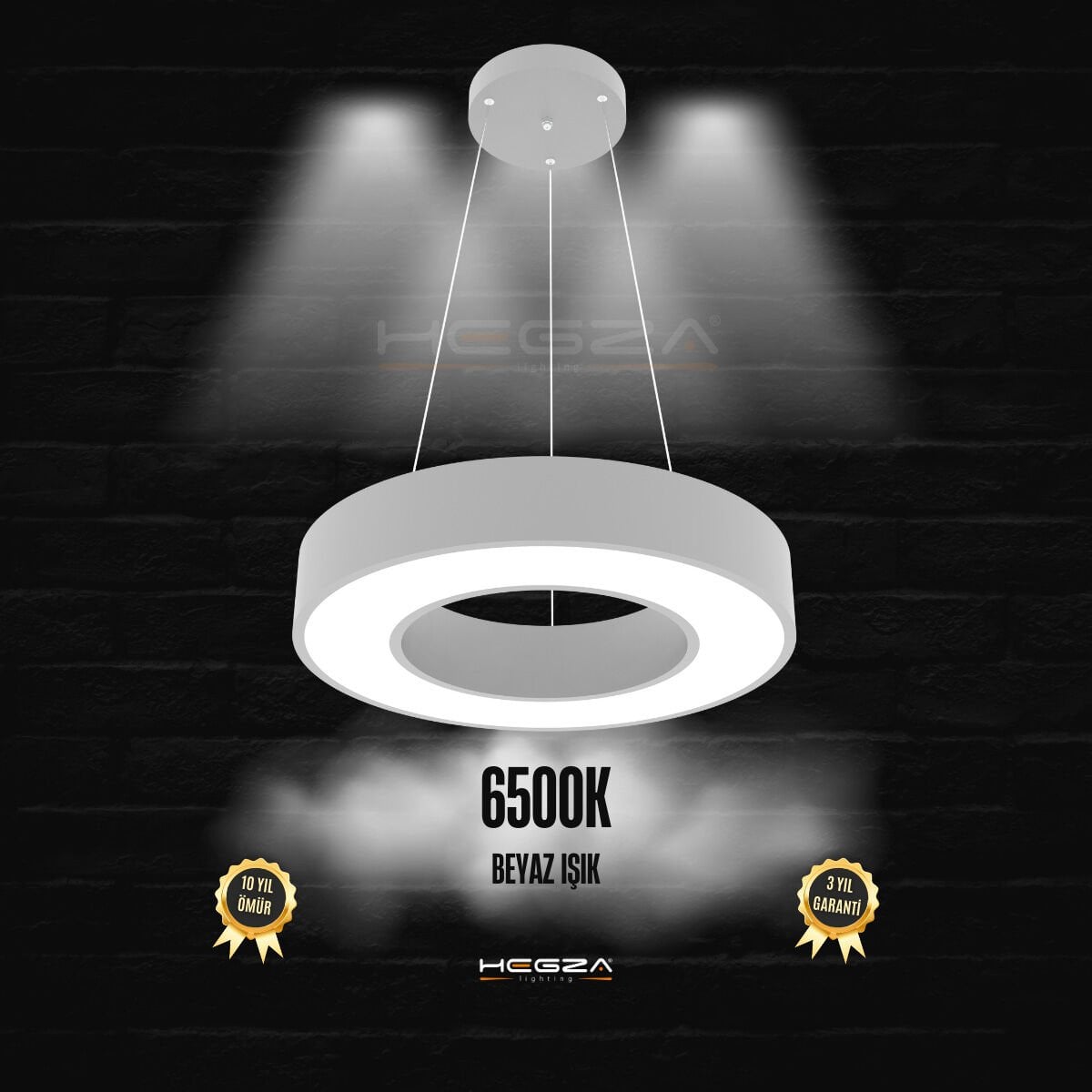 ANELLO - Modern Sarkıt LED Avize Gri Kasa - 6500K - Beyaz Işık - 40 cm