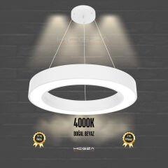 ANELLO - Modern Sarkıt LED Avize Beyaz Kasa - 4000K - Gün Işığı - 60 cm