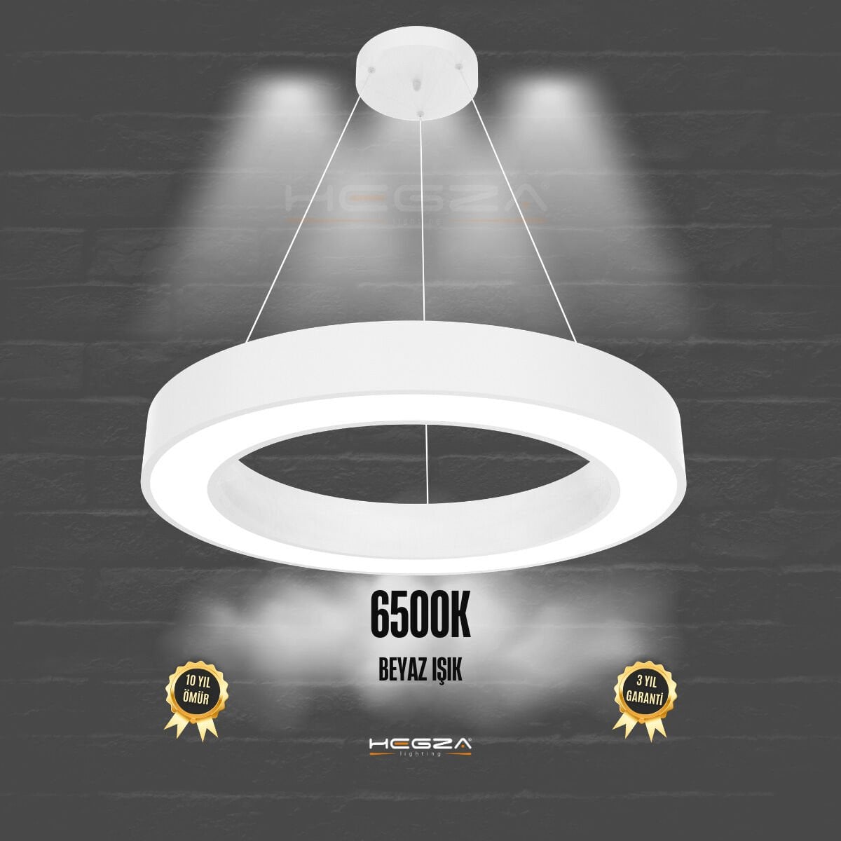 ANELLO - Modern Sarkıt LED Avize Beyaz Kasa - 6500K - Beyaz Işık - 60 cm