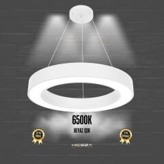 ANELLO - Modern Sarkıt LED Avize Beyaz Kasa - 6500K - Beyaz Işık - 60 cm