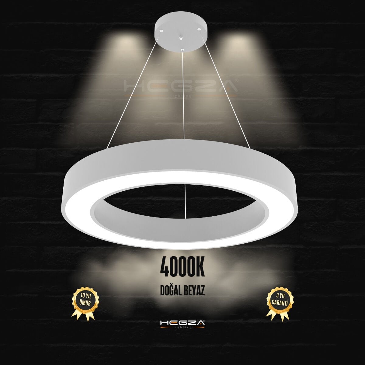 ANELLO - Modern Sarkıt LED Avize Gri Kasa - 4000K - Gün Işığı - 60 cm