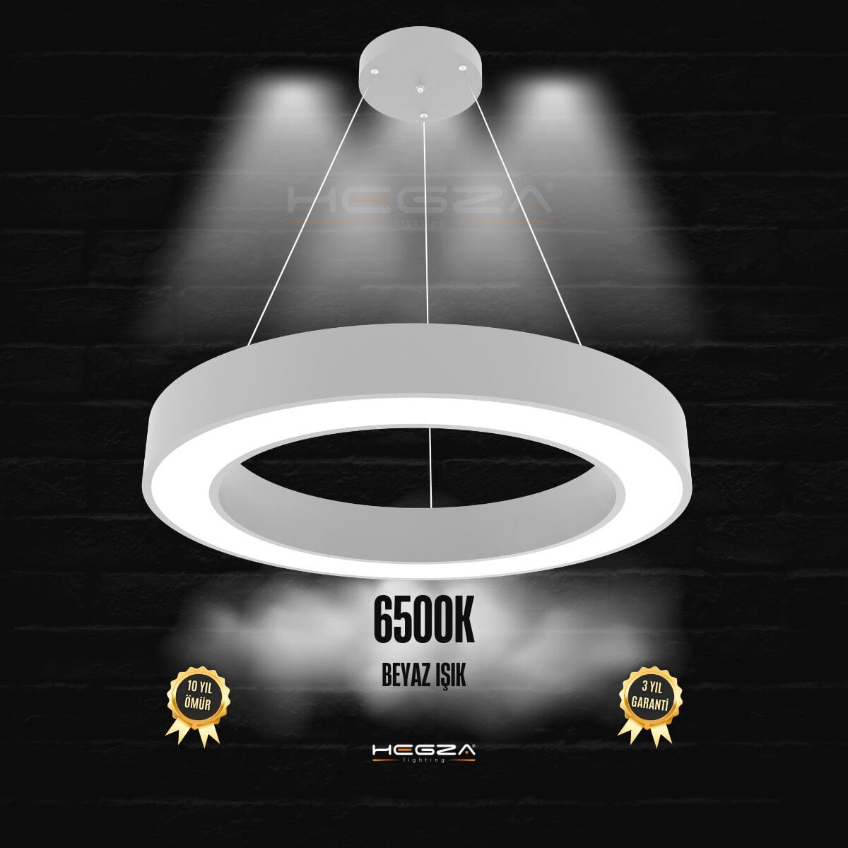 ANELLO - Modern Sarkıt LED Avize Gri Kasa - 6500K - Beyaz Işık - 60 cm