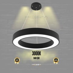 ANELLO - Modern Sarkıt LED Avize Siyah Kasa - 3000K - Sarı Işık - 60 cm