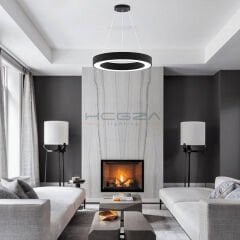 ANELLO - Modern Sarkıt LED Avize Siyah Kasa - 4000K - Gün Işığı - 60 cm