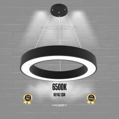 ANELLO - Modern Sarkıt LED Avize Siyah Kasa - 6500K - Beyaz Işık - 60 cm
