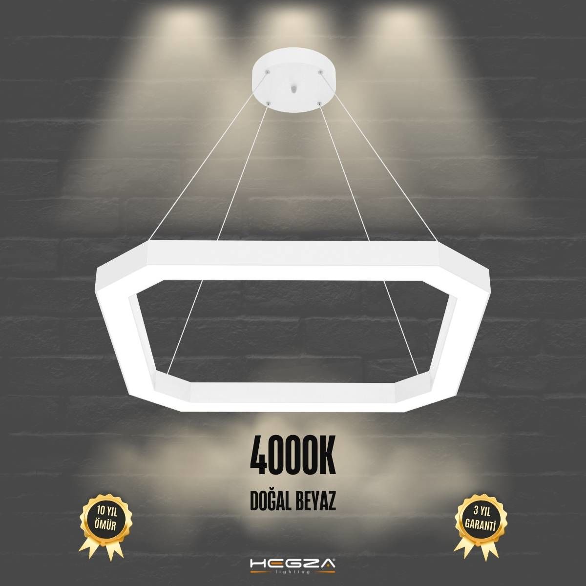 BAGEL - Modern LED Avize Beyaz Kasa - 4000K - Gün Işığı