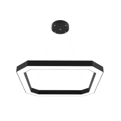 BAGEL - Modern LED Avize Siyah Kasa - 3000K - Sarı Işık