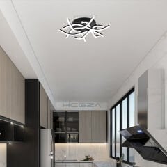 CRISTA – Plafonyer LED Avize Siyah Kasa - 4000K - Gün Işığı