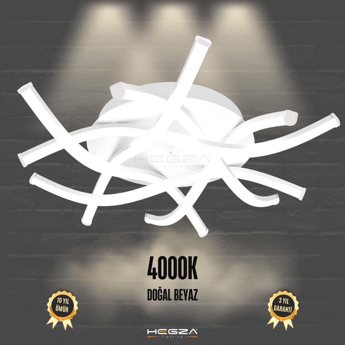 CRISTA – Plafonyer LED Avize Beyaz Kasa - 4000K - Gün Işığı