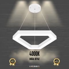 FETTA - Modern LED Avize Beyaz Kasa - 4000K - Gün Işığı