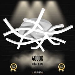 CRISTA – Plafonyer LED Avize Gri Kasa - 4000K - Gün Işığı