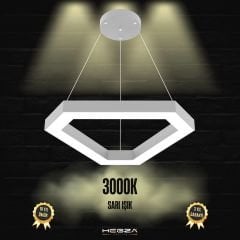 FETTA - Modern LED Avize Gri Kasa - 3000K - Sarı Işık