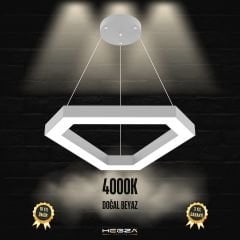 FETTA - Modern LED Avize Gri Kasa - 4000K - Gün Işığı