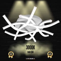 CRISTA – Plafonyer LED Avize Gri Kasa - 3000K - Sarı Işık