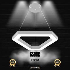 FETTA - Modern LED Avize Gri Kasa - 6500K - Beyaz Işık