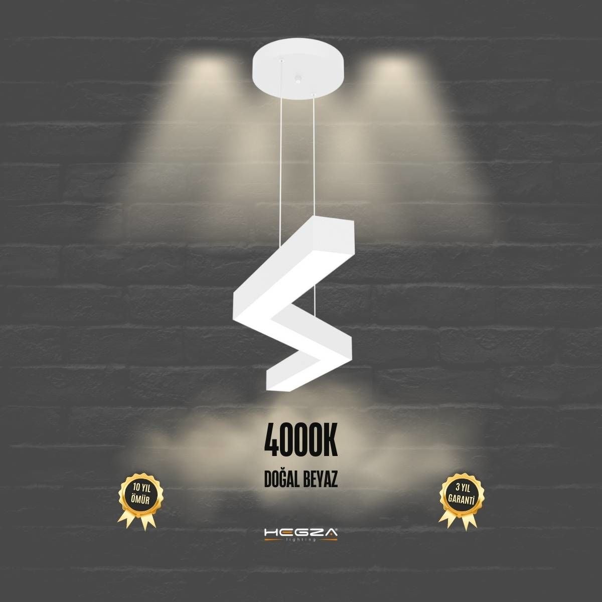 GABBIANO - Modern LED Avize Beyaz Kasa - 4000K - Gün Işığı