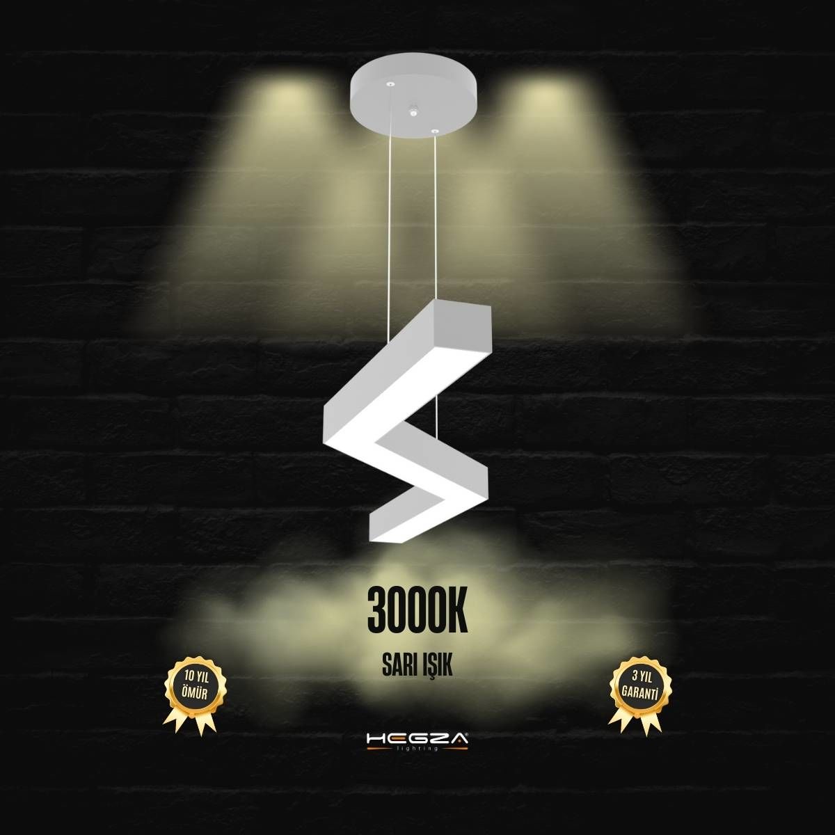 GABBIANO - Modern LED Avize Gri Kasa - 3000K - Sarı Işık