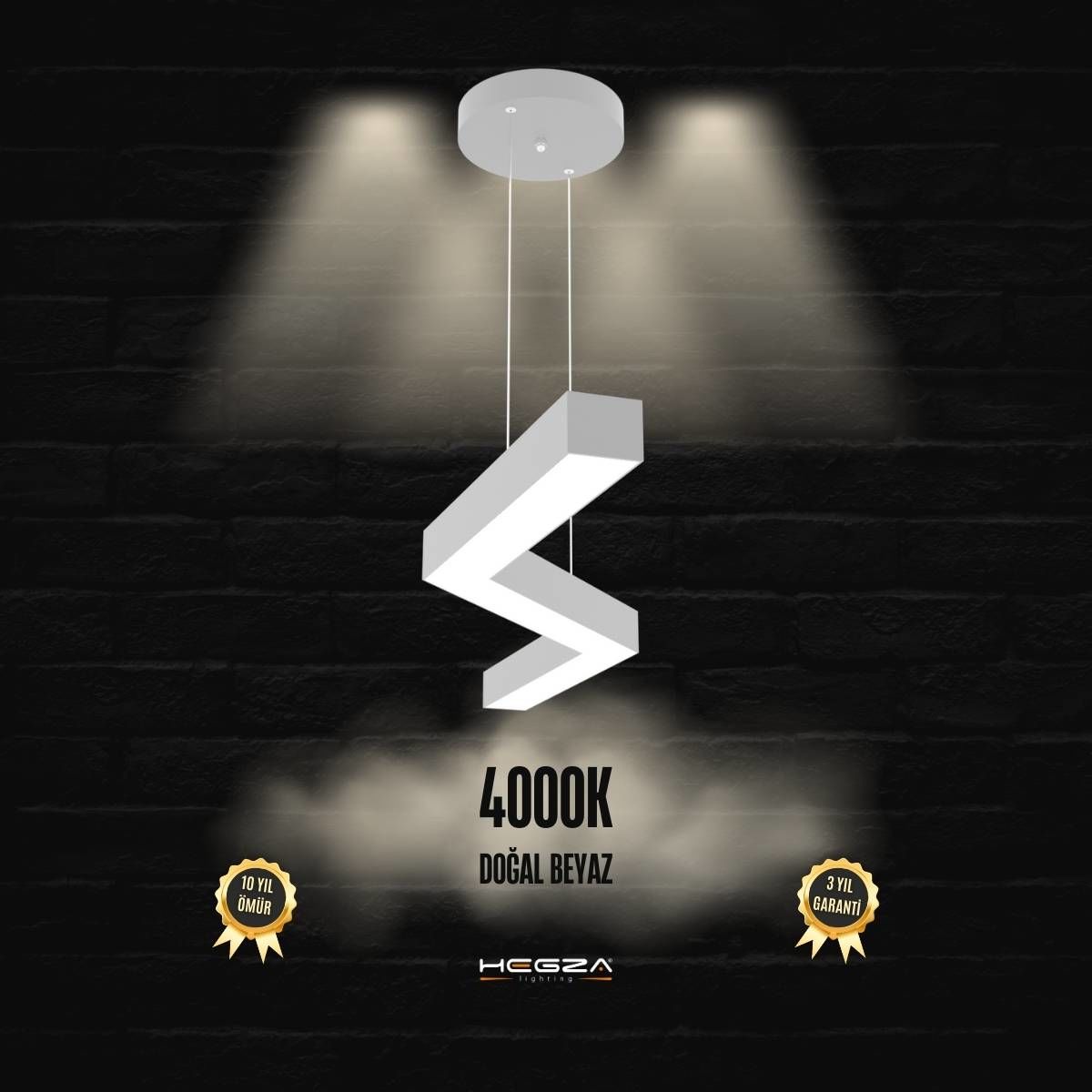 GABBIANO - Modern LED Avize Gri Kasa - 4000K - Gün Işığı