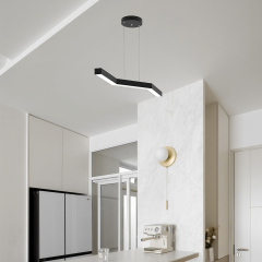 GABBIANO - Modern LED Avize Siyah Kasa - 3000K - Sarı Işık