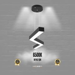 GABBIANO - Modern LED Avize Siyah Kasa - 6500K - Beyaz Işık