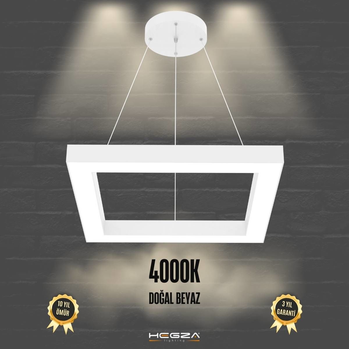 QUATTRO - Modern LED Avize Beyaz Kasa - 4000K - Gün Işığı