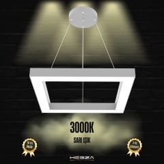 QUATTRO - Modern LED Avize Gri Kasa - 3000K - Sarı Işık