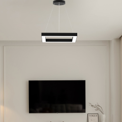 QUATTRO - Modern LED Avize Siyah Kasa - 6500K - Beyaz Işık