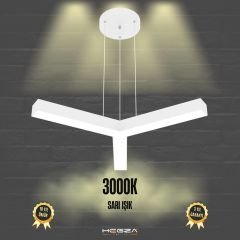 TRES - Modern LED Avize Beyaz Kasa - 3000K - Sarı Işık