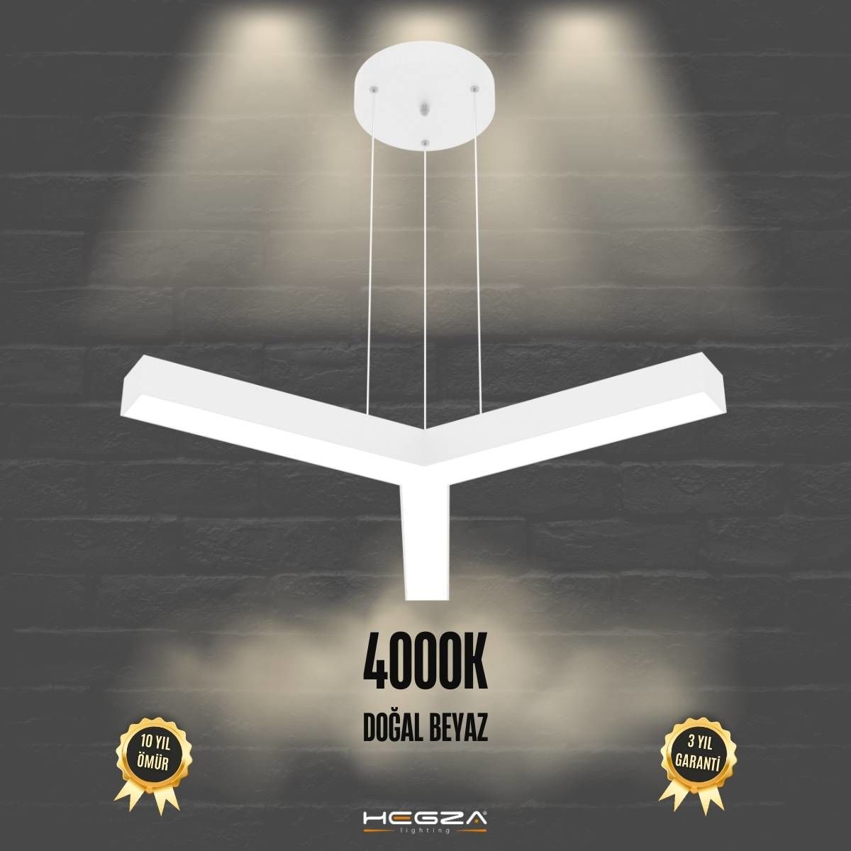 TRES - Modern LED Avize Beyaz Kasa - 4000K - Gün Işığı