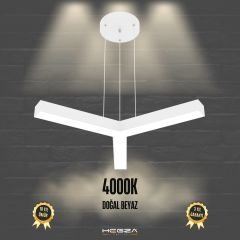 TRES - Modern LED Avize Beyaz Kasa - 4000K - Gün Işığı
