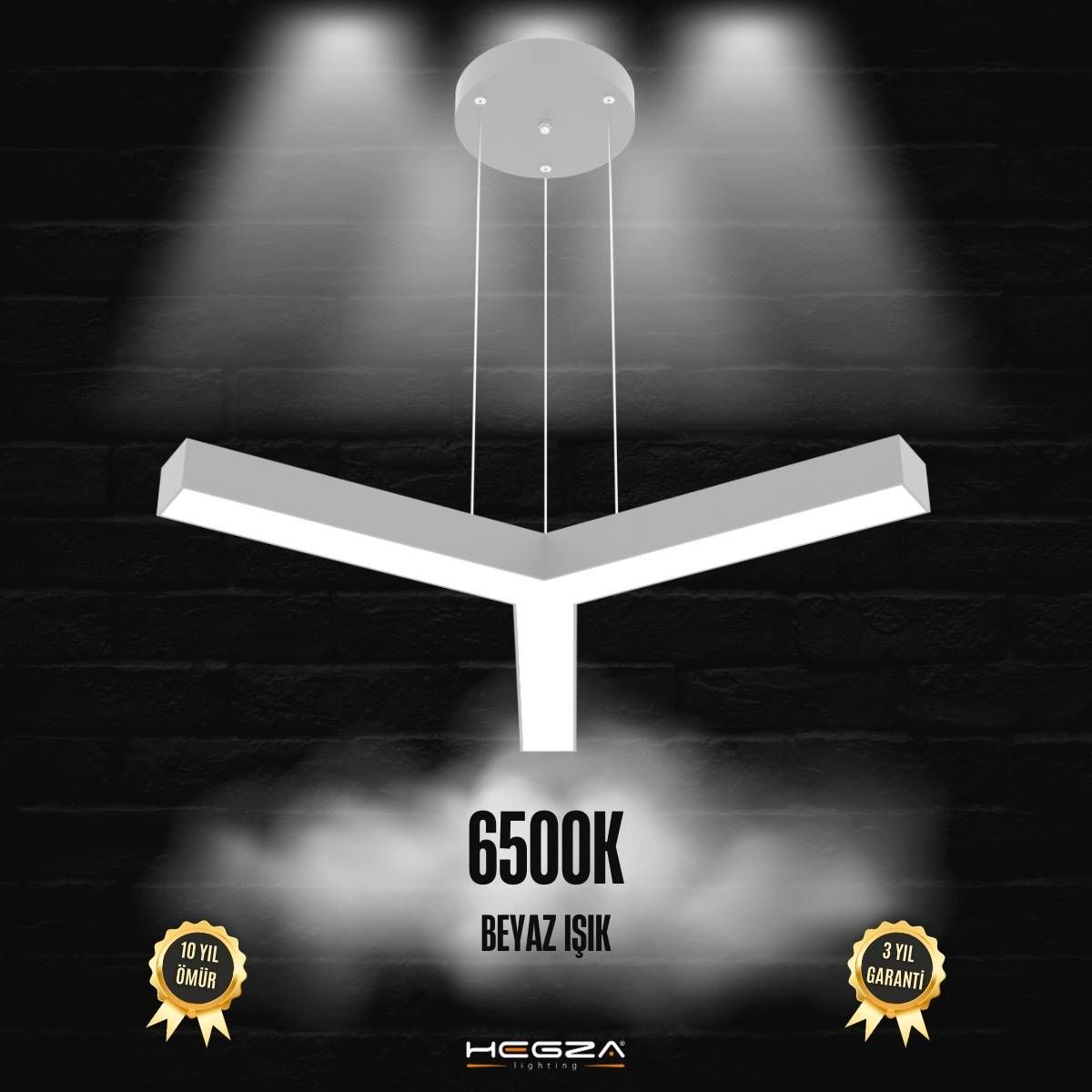 TRES - Modern LED Avize Gri Kasa - 6500K - Beyaz Işık