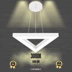 TRIAN - Modern LED Avize Beyaz Kasa - 3000K - Sarı Işık