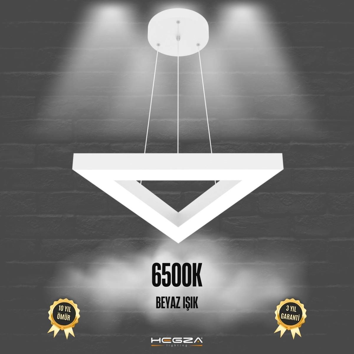 TRIAN - Modern LED Avize Beyaz Kasa - 6500K - Beyaz Işık