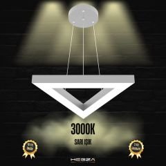 TRIAN - Modern LED Avize Gri Kasa - 3000K - Sarı Işık