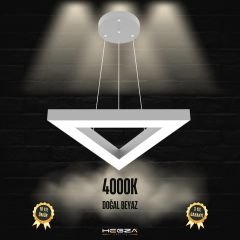 TRIAN - Modern LED Avize Gri Kasa - 4000K - Gün Işığı