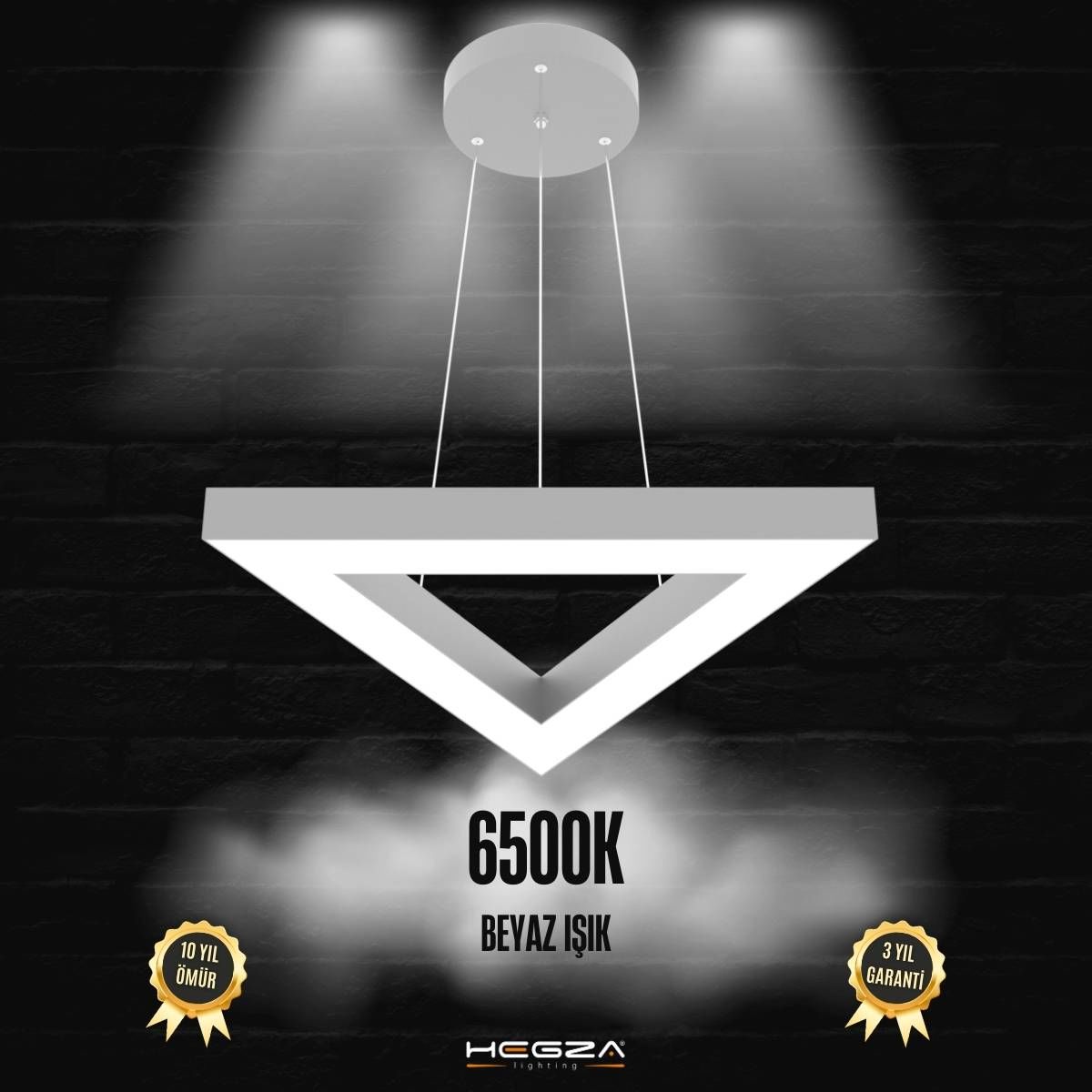 TRIAN - Modern LED Avize Gri Kasa - 6500K - Beyaz Işık