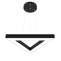 TRIAN - Modern LED Avize Siyah Kasa - 4000K - Gün Işığı