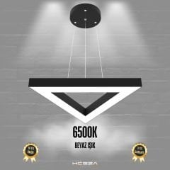 TRIAN - Modern LED Avize Siyah Kasa - 6500K - Beyaz Işık