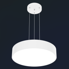 DRUM - Modern LED Avize 60 cm - Beyaz Kasa - 6500K - Beyaz Işık