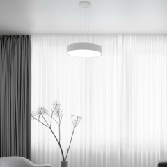 DRUM - Modern LED Avize 60 cm - Beyaz Kasa - 6500K - Beyaz Işık