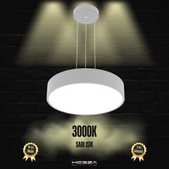 DRUM - Modern LED Avize 40 cm - Gri Kasa - 3000K - Sarı Işık