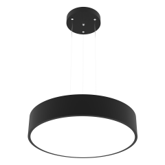 DRUM - Modern LED Avize 40 cm - Siyah Kasa - 3000K - Sarı Işık