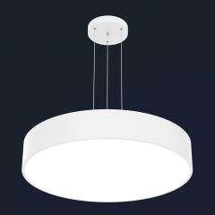 DRUM - Modern LED Avize 60 cm - Beyaz Kasa - 4000K - Gün Işığı