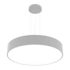DRUM - Modern LED Avize 60 cm - Gri Kasa - 3000K - Sarı Işık