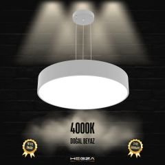 DRUM - Modern LED Avize 60 cm - Gri Kasa - 4000K - Gün Işığı