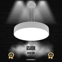 DRUM - Modern LED Avize 60 cm - Gri Kasa - 6500K - Beyaz Işık